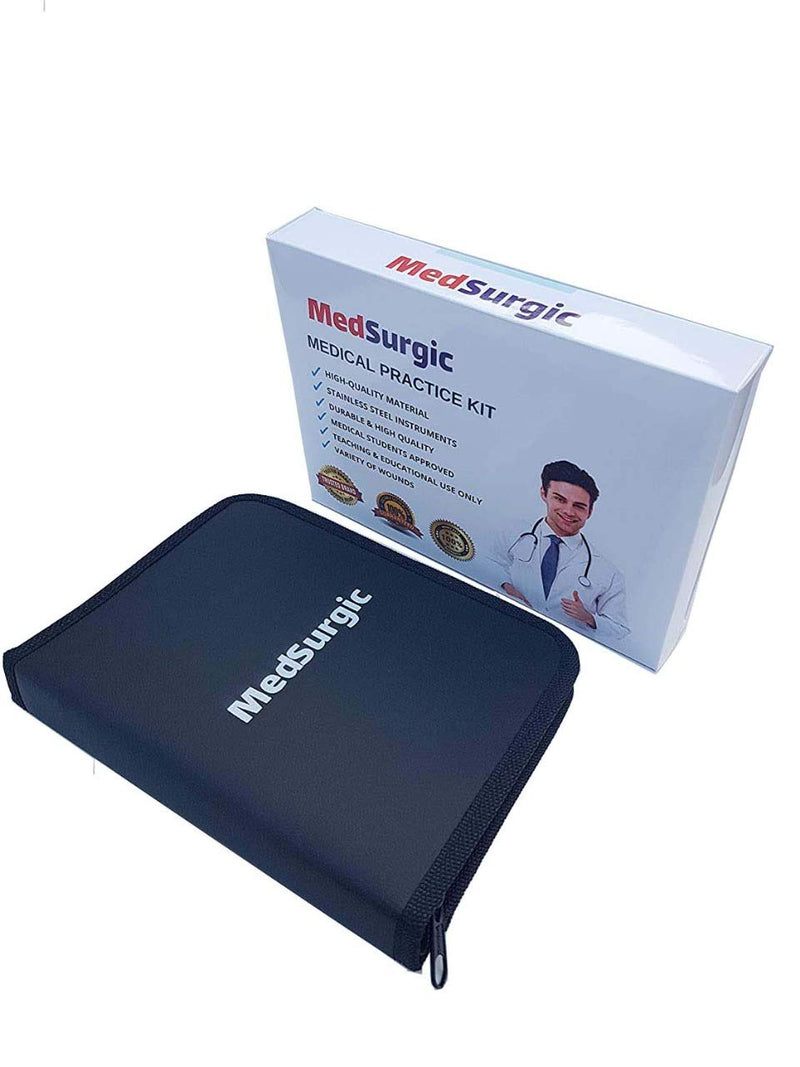 [Australia - AusPower] - Suture Practice Kit for Medical and Vet Students, Complete Real Skin Feel Open Surgical Complete Suture Training Set Silicone suturing pad Practice kit Model for Medical Student 
