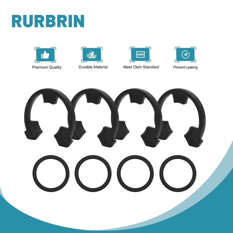 [Australia - AusPower] - (4+4PCS) 3/4" Water Softener Clip and O-Ring Kit Compatible with GE Kenmore Eco Pure Eco Water Softener, Replace Parts for 7116713 and 7170288 