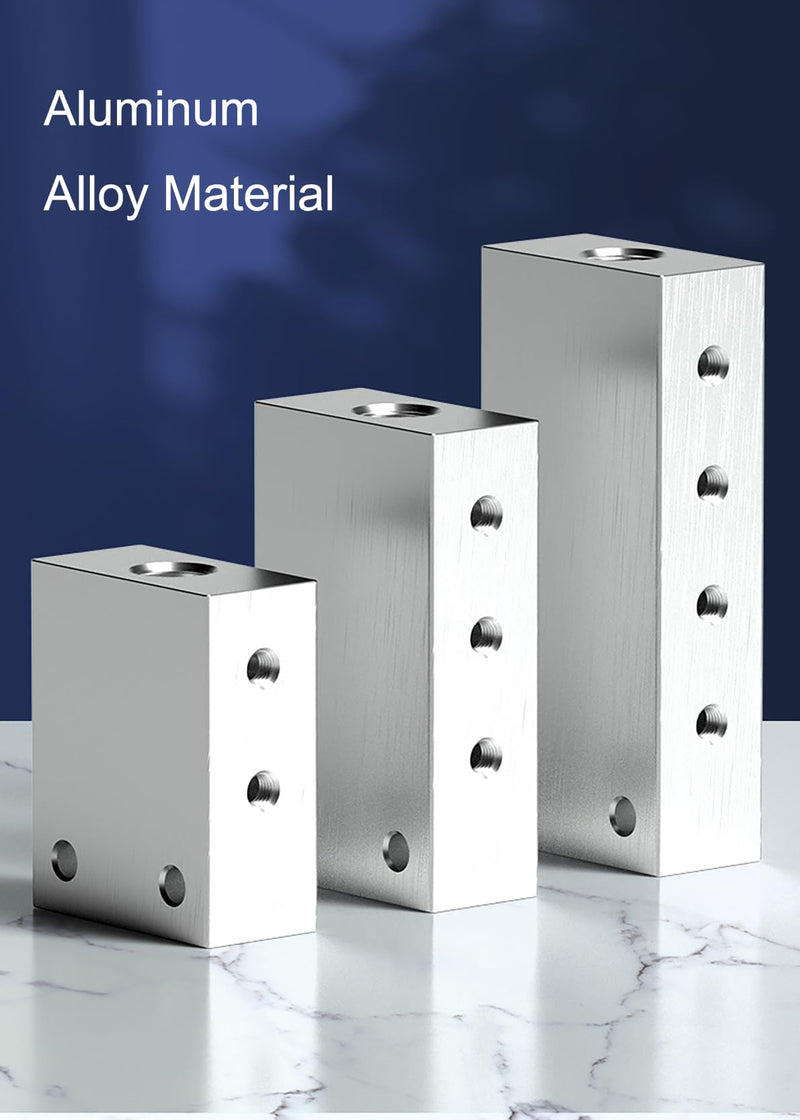[Australia - AusPower] - NACX 2 Way 6 Port Manifold Air Block, G1/8” Intake, Pneumatic Distribution Block, Aluminum Alloy, 2Pcs 