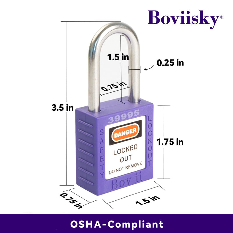 [Australia - AusPower] - 2 Red Loto Locks, Keyed Different, 2 Keys Per Lock, OSHA Compliant Lockout Tagout Locks Purple 