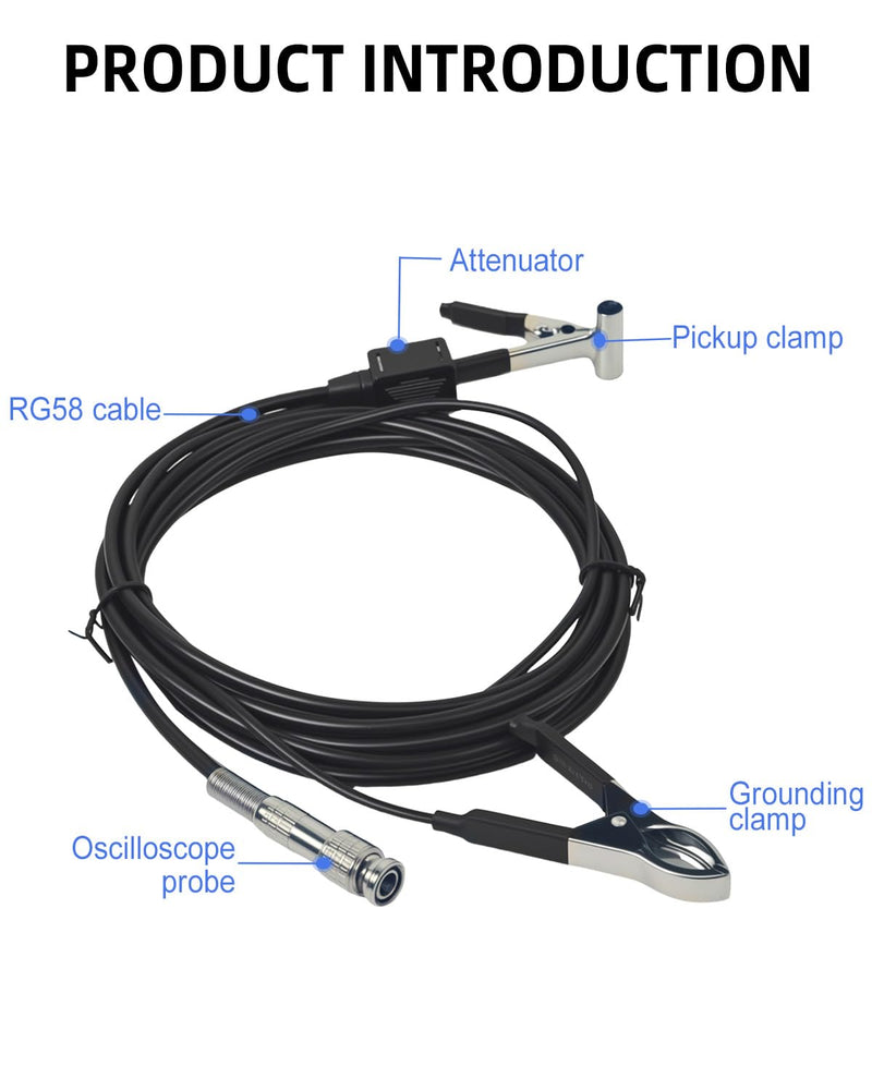 [Australia - AusPower] - Hantek Auto Ignition Probe - HT25 for Oscilloscope Automotive Acdessory Inductive Capacitance Sensor 2.5M Length 10000:1 Decay, Work with Oscilloscope 3 Ends 