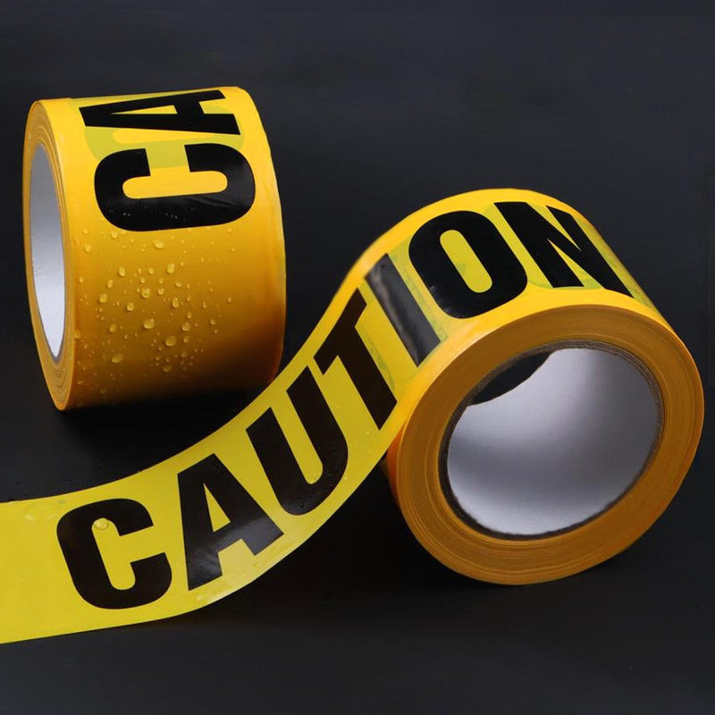Yellow Caution Tape 2 Pack, 3" x 656FT Yellow Warning Tape Halloween Caution Tape Roll, Construction Tape for Danger Hazard Areas Crime Scene Easter Day Decorations