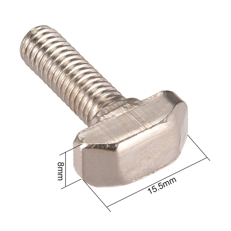 [Australia - AusPower] - uxcell M6x20mm T-Slot Drop-in Stud Sliding Screw Bolt Carbon Steel 8pcs for 30 Series European Standard Aluminum Profile 20mm 8 