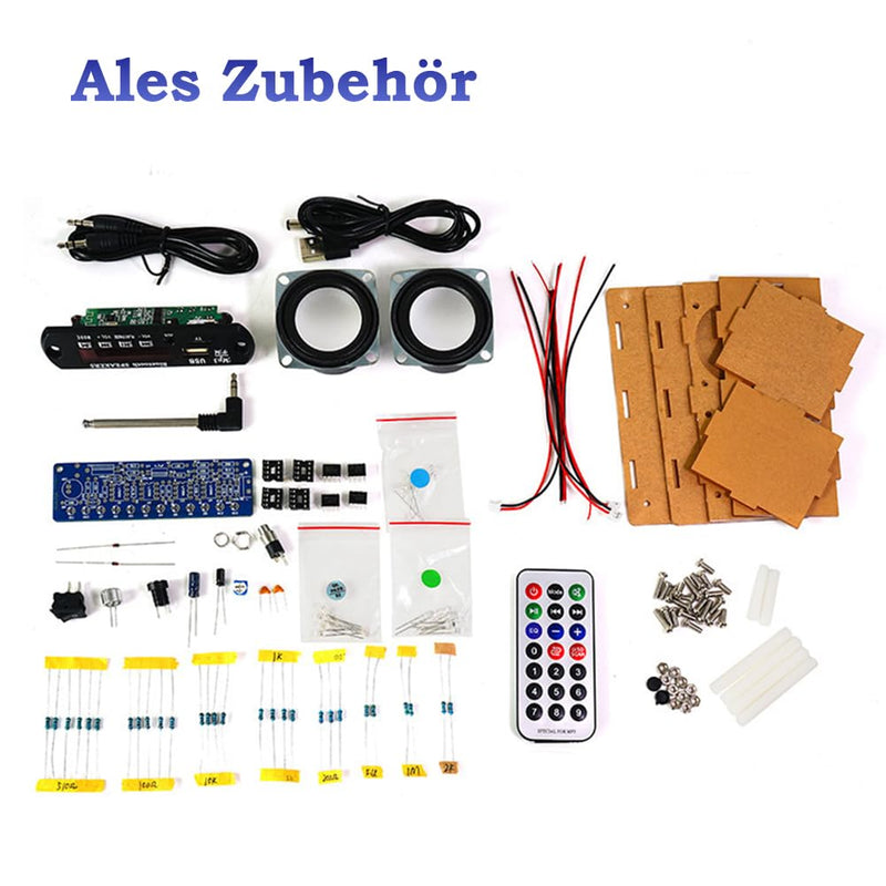 Electronic Soldering Kits Set, Bluetooth Speaker Kit with FM Radio & Voice Recording, Music Player with Remote Control & LED Light, Soldering Learning DIY Kit, Gift for Adults, Children from 14 Years Radio & Music Players