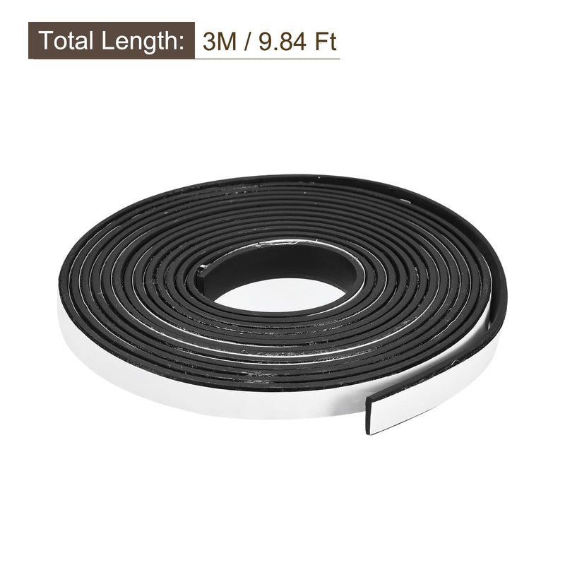 uxcell Adhesive Rubber Strips, 0.4" W x 5/64" T x 10'L Solid Neoprene Rubber Sheet Rolls with Adhesive Backing for DIY Gaskets Seals Pads Crafts 0.4"W x 5/64"T x 10'L 1
