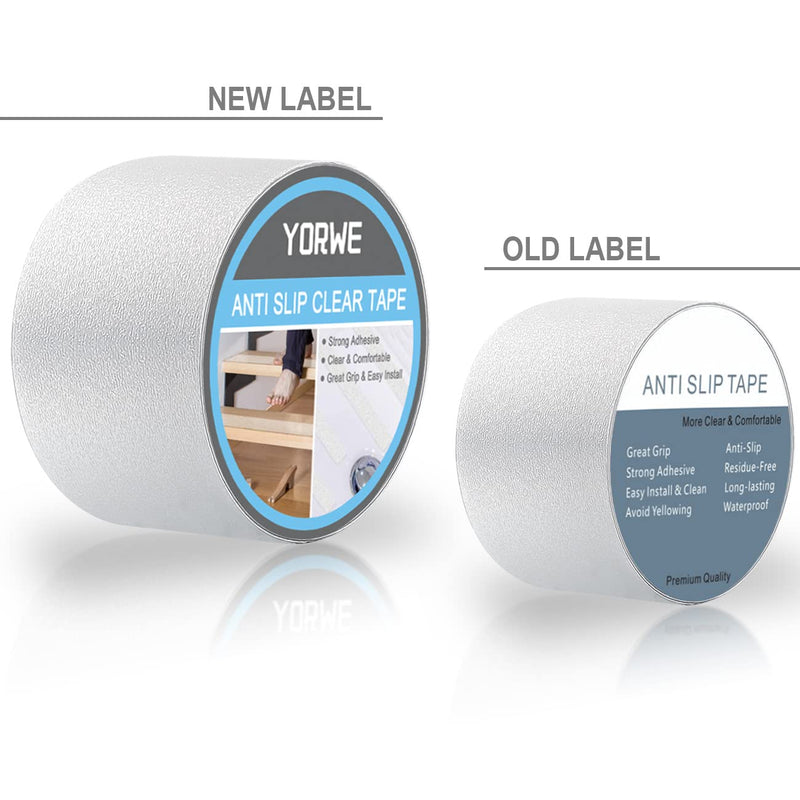 Yorwe Anti Slip Tape Transparent, More Clear and Comfortable Safety Track Tape (4" Width x 190" Long, Clear) 4" Width x 190" Long