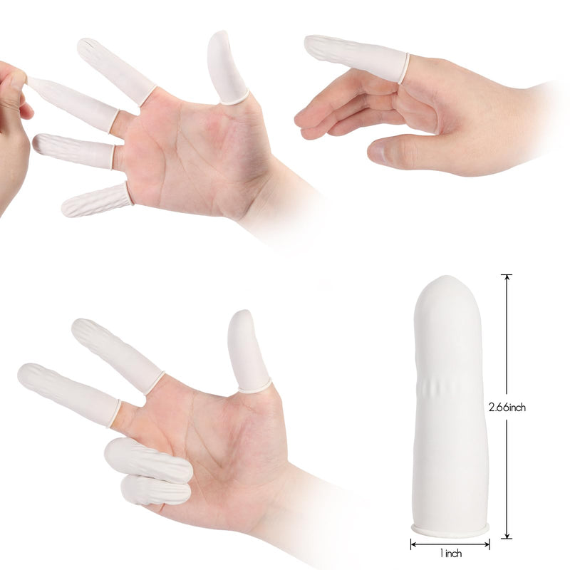 [Australia - AusPower] - White Latex Finger Cots Finger Protectors, Disposable Medium-sized Finger Gloves, Fingertip and Finger Sleeve Protector,Latex Thumb Protector for Finger Tips (Approx.210 PCS) 