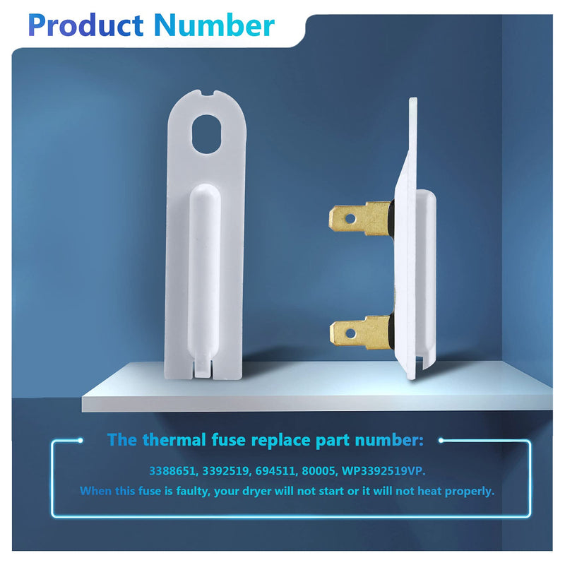 3387747 Dryer Heating Element & 279816 Thermostat Kit & 279973 3392519 Thermal cut-off Fuse Replacement Compatible with Kenmore, Samsung, Whirlpool, KitchenAid electric dryers and more.
