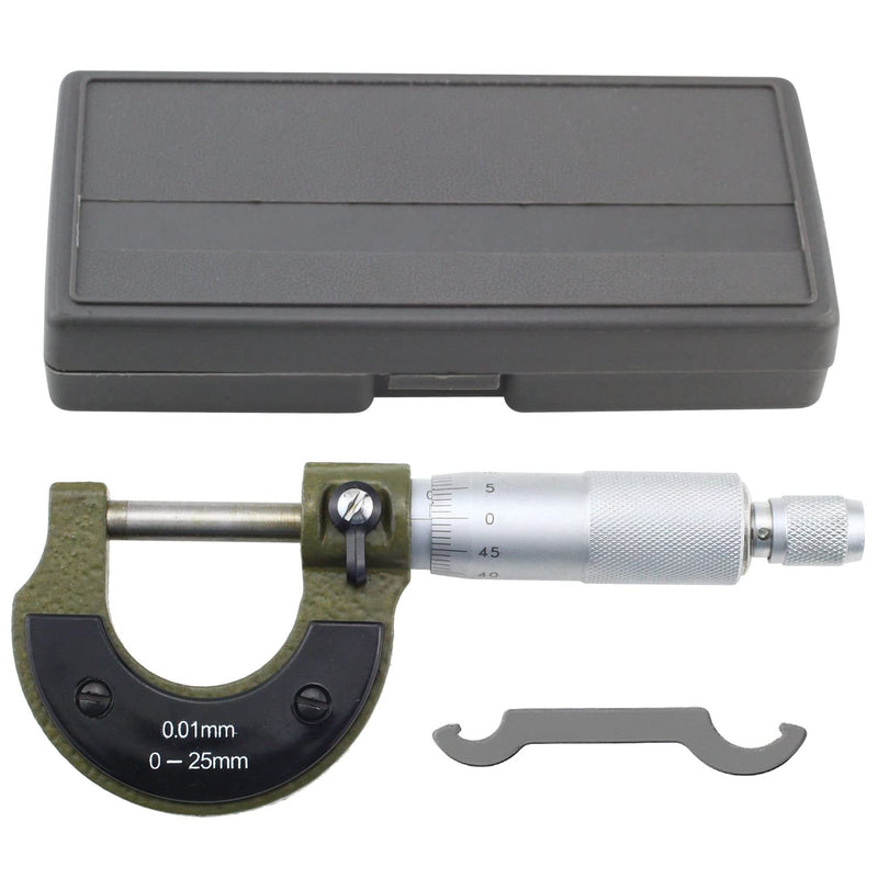 Bügelmessschraube 0-25 mm Mikrometerschraube 0.01mm Auflösung Mikrometer Auflösung Mikrometer Metrischer Bügelmessschraube Messschraube