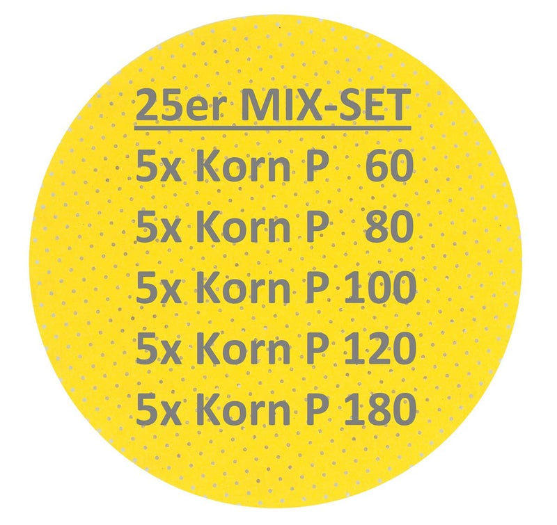 BOXTEC Sandpaper 225 mm, perforated, set of 25 long-neck sanders, giraffe 25er MIX Set (je 5x P60-P80-P100-P120-P180)