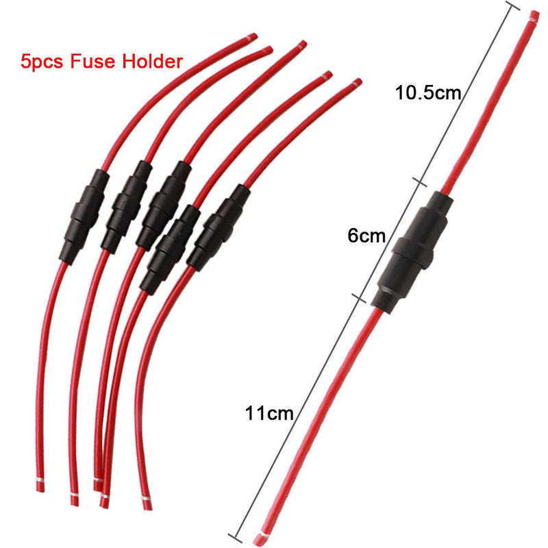 [Australia - AusPower] - QitinDasen 100 x Professional 6 x 30 mm Car Glass Tube Fuses, Quick Impact Glass Fuse, Fast Impact Glass Fuses, with 20 x Fuse Seat and 5 x AGC Fuse Holder 