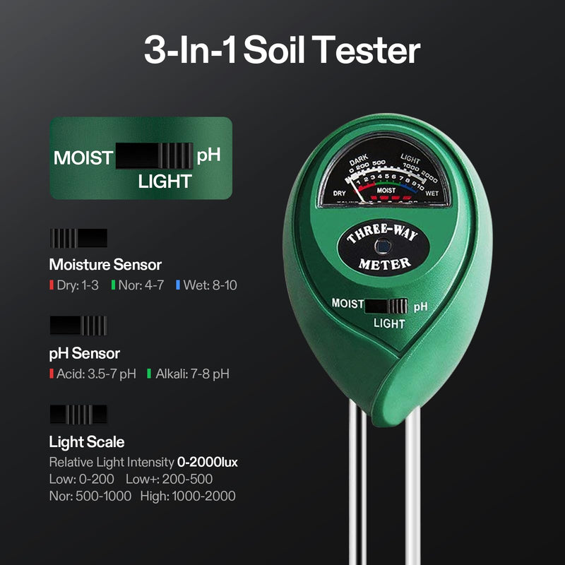 VIVOSUN PH Meter, TDS and EC Meter, Soil Tester Combo and 3-Pack 6.5 Inch Gardening Hand Pruner for Home, Garden and Hydroponics