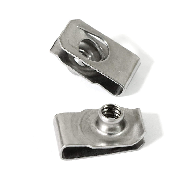 [Australia - AusPower] - 40 Packs 1/4" - 20 Stainless Steel Regular Extruded U Nuts, U Style Clip-on Nut, U Type Nut, U-nut, U-Type Fasteners 