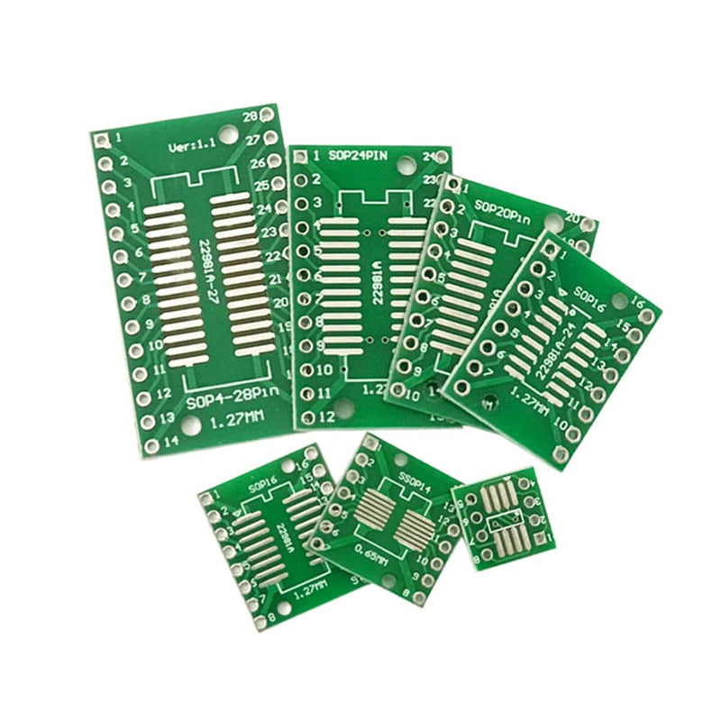 [Australia - AusPower] - 80PCS 8 Vaules PCB Proto Board Kit SMD Turn to DIP Adapter Converter Plate SOP MSOP SSOP TSSOP SOT 8 10 14 16 20 24 28 TQFP 32 44 64 84 100 