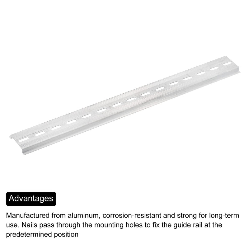 [Australia - AusPower] - MECCANIXITY 3 Pcs DIN Rail Slotted Aluminum Mounting Guide 20" Long 35mm Wide 7.5mm High Silver Tone 500mmx35mmx7.5mm 