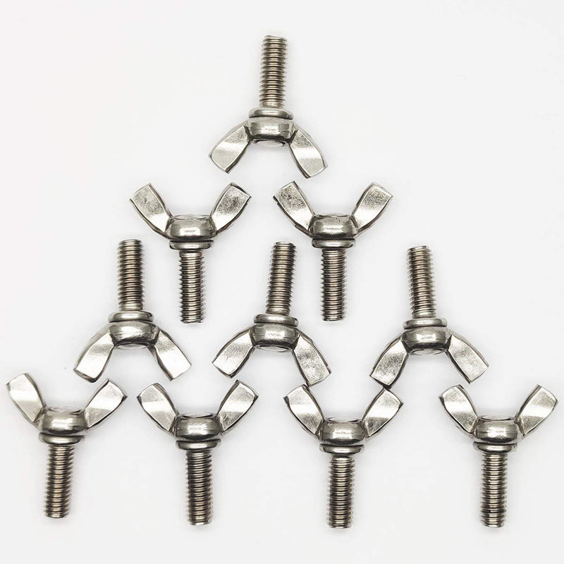 [Australia - AusPower] - Wing Bolt Wing Screw Stainless Steel Butterfly Bolt Screw Thumb Hand Screws 10pcs (M6-1.0x16mm) M6-1.0x16mm 