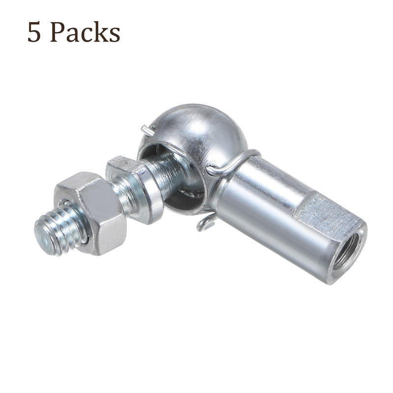 [Australia - AusPower] - 5 Pcs CS10 Angle Ball Joint - [M6 Right Hand Thread] A3 Steel Ball Socket Universal Joints for Automotive, Hinged Door 