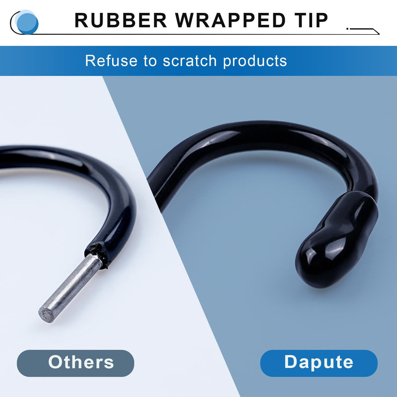 [Australia - AusPower] - 4-1/2 Inch Vinyl Coated S Hooks, 10 Pack Non Slip Large S Hooks for Hanging Plants, Metal Black Closet S Hook for Hanging Jeans Clothes Purse Bags Pan Cups Tools 