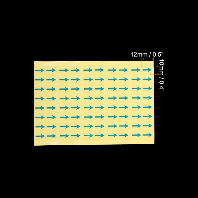 PATIKIL Small Arrow Stickers 0.5x0.4, 4 Sheet PET Self Adhesive Product Inspection Defects Indicator for Industrial Work, Blue
