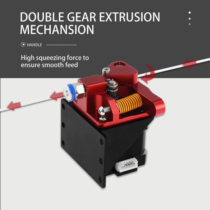 WINSINN Dual Gear Extruder, Ender 3 v2 Upgrade Motor Shaft>20mm, Compatible with Ender 3 Pro CR10 Series 3D Printer TPU Filament Drive Feed Dual Gear Extruder - Standard