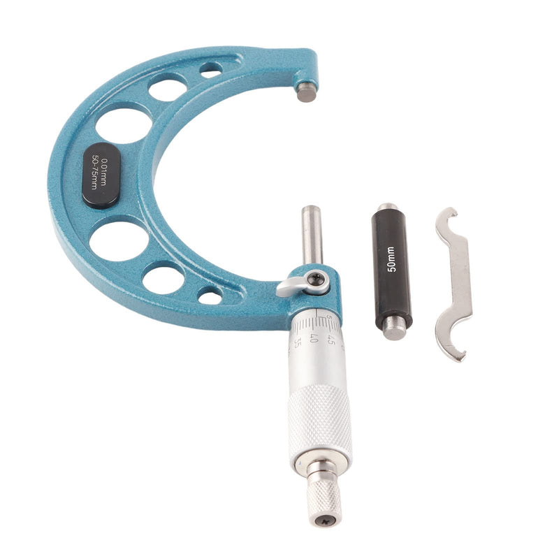 Stainless Steel External Micrometer Measuring Tool with 0.01 mm Thick Steel with High Accuracy (50-75 mm) 50-75 mm
