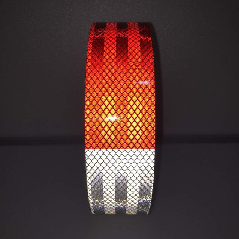 ONTWIE 30ft X 2" Reflective Safety Tape Honeycomb Red/White for Trailers 2 Inch - Reflector Conspicuity Caution Warning Sticker High Intensity Waterproof