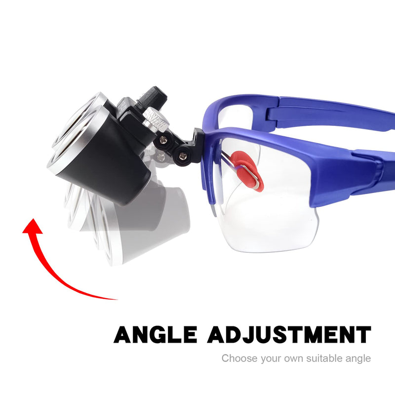 [Australia - AusPower] - 3.5x420 MM Angle Adjustable Binocular Loupes Magnifier Glasses Lab Magnification loupes with Black Cloth Case (Blue) Blue 