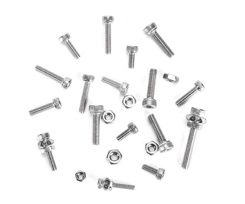 [Australia - AusPower] - 480Pcs #2-56#4-40#6-32 UNC Stainless Steel Hex Socket Head Cap Screws Nuts Assortment Kit #2-56,#4-40,#6-32 