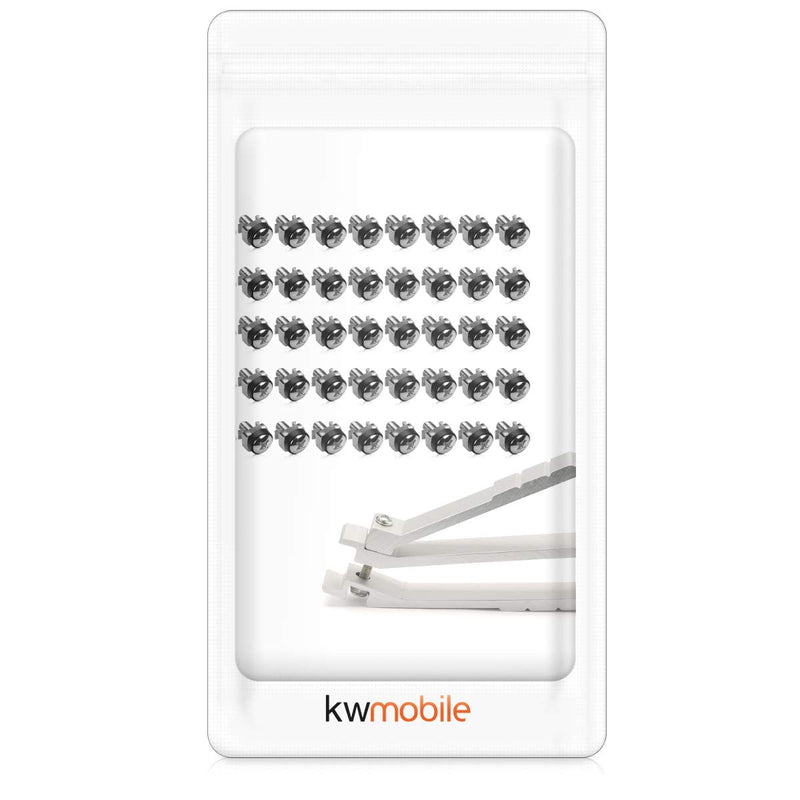 [Australia - AusPower] - kwmobile 50 Pack M6 Cage Nuts, Bolts and Washers Kit - Cage Nuts Set With Tool for Installation Extraction - For Patch Panel Rack Mount - Silver 