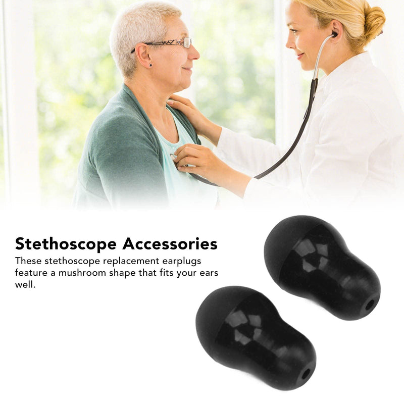 [Australia - AusPower] - 10 Soft Silicone Stethoscope Ear Tips, Mushroom Shape, Replacement Earplugs with 2.5mm Hole Size for 5mm Ear Hooks 