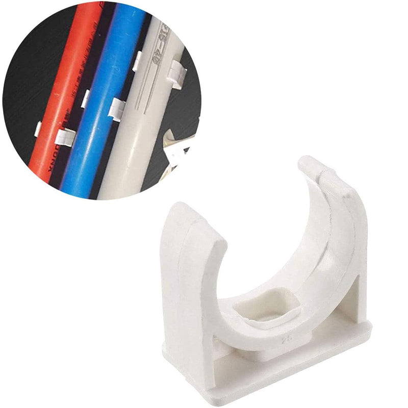 [Australia - AusPower] - 30 Pcs U-Shaped PVC Water 40mm Pipe Clamps Clips, U-Shaped Buckles Fit for 1-1/2" (40mm) Water Pipes and TV Trays Tubing Hose Hanger Support Pex Tubing ?White 40mm? 40mm/1-1/2"(30 Pcs) 
