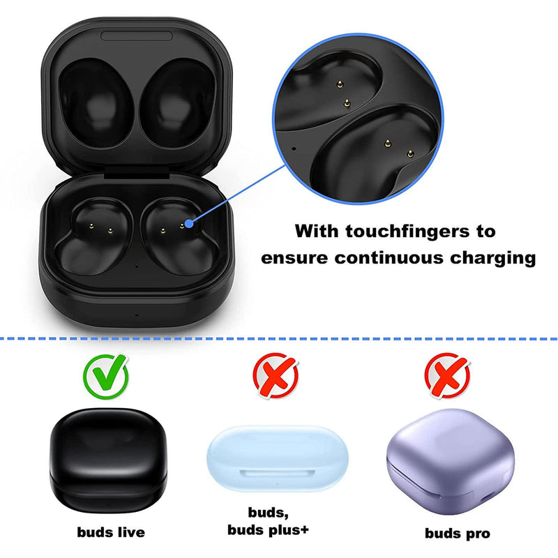 [Australia - AusPower] - Earbuds Charging Case for Samsung Galaxy Buds Live SM R180, Replacement Charger USB Charging Case Dock. Black 
