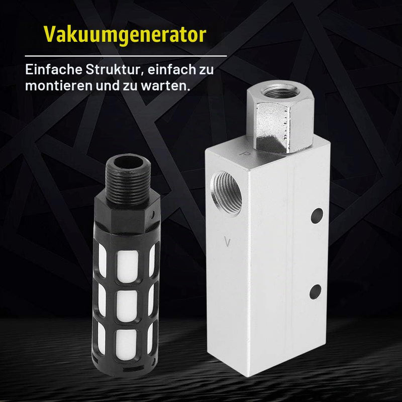 Akozon Vacuum Ejector CV-20HS Pneumatic Vacuum Ejector with Silencer