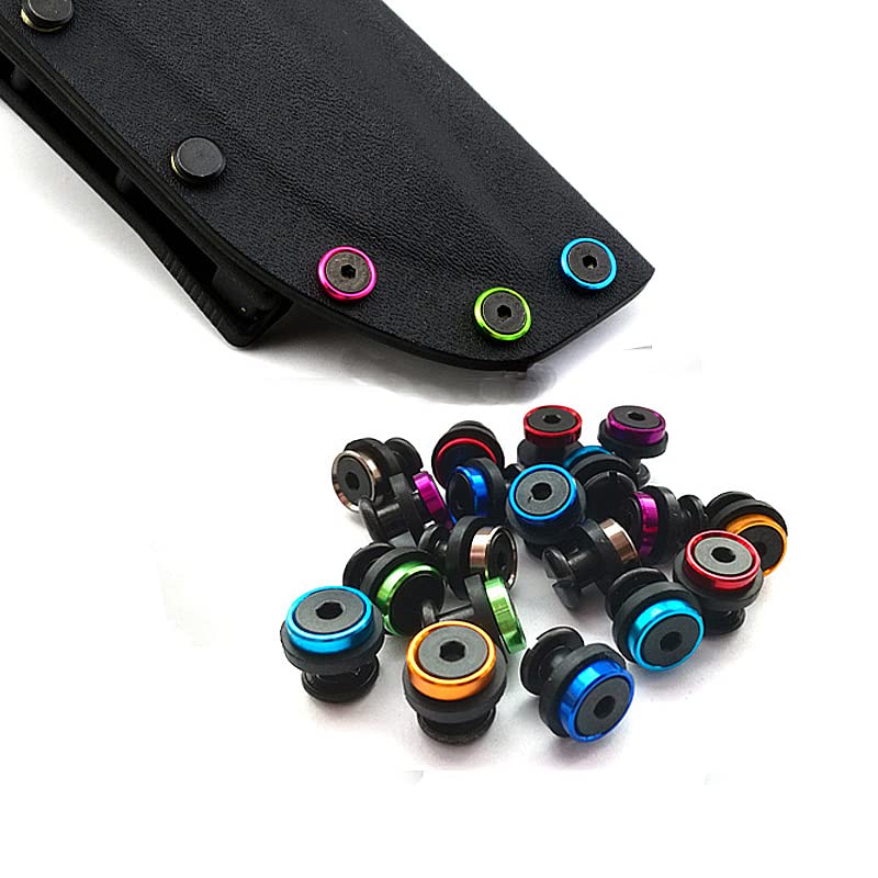 [Australia - AusPower] - Colorful Chicago Screws Stainless Steel 304 Holster Fastener for Leather/Kydex Holsters Sheaths (Blue, 2mm Rubber pad,20 Sets) 