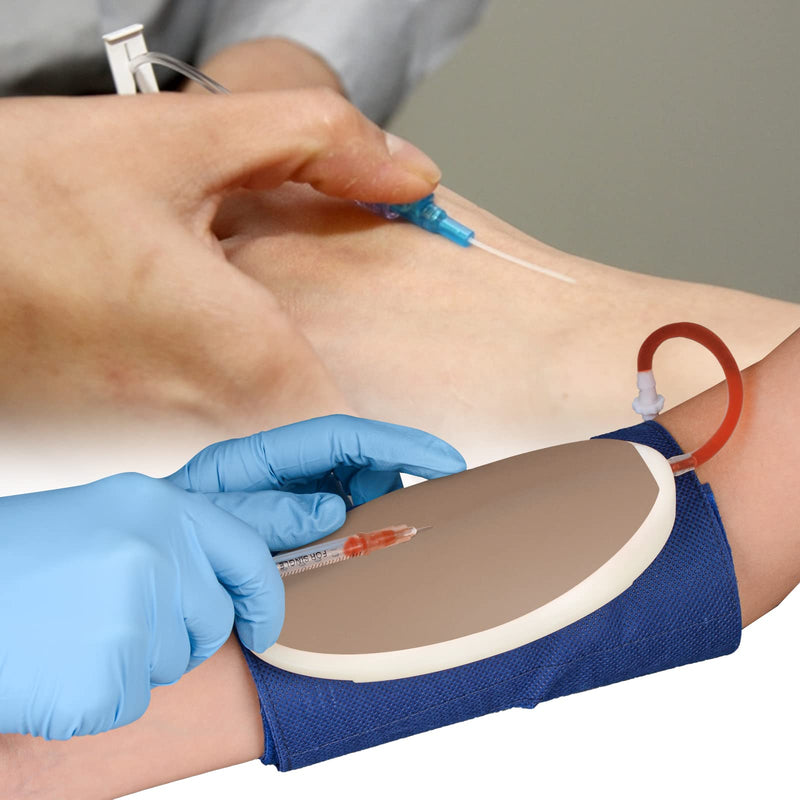 [Australia - AusPower] - Medarchitect IV Practice Kit for Injection Training, Wearable Injection Practice Kit for Venipuncture Practice, IV Injection/Insertion Practice Pad for Medical Education Brown 