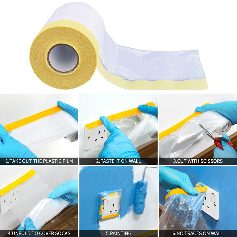 MyLifeUNIT Tape and Drape, Assorted Masking Film for Automotive Painting Covering Bundle