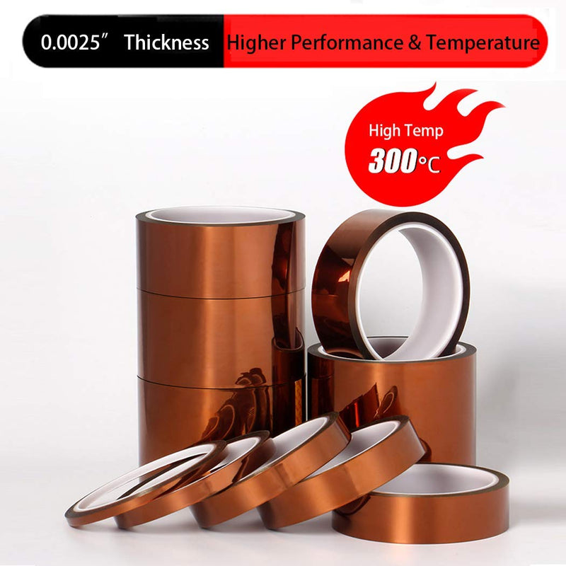 APT, 1 mil Thick Polyimide Adhesive Tape, HighTemperature and Heat Tape, for Masking, Soldering, Electrical, 3D Printer Application. (3" x 36 yds) 3" x 36 yds