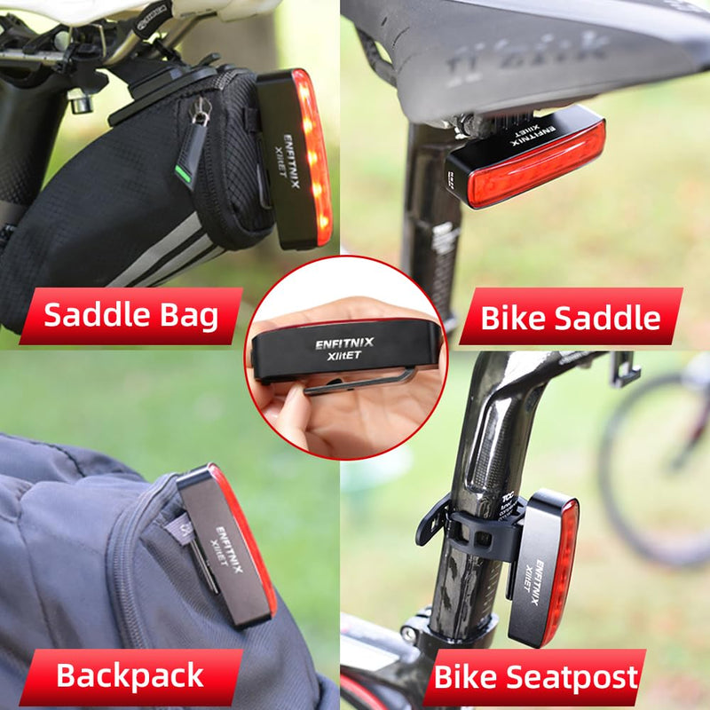 [Australia - AusPower] - ENFITNIX XlitET Bike Tail Light,Brake Sensing,Auto On/Off,50 Lumen Ultra Bright Rear Bike Light,USB-C Rechargeable LED Bicycle Tail Lights,IPX5 Waterproof,Cycling Accessories Lights for Night Riding. 