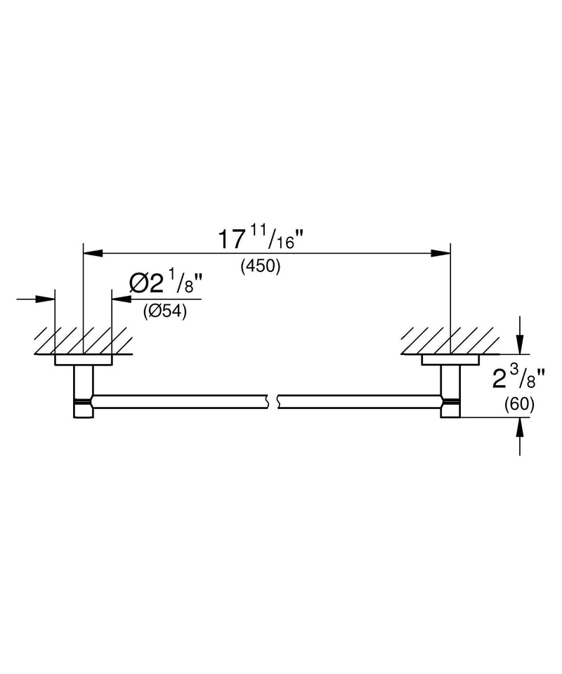 GROHE 40688EN1 Essentials Towel Bar, Brushed Nickel InfinityFinish 18 Inch Brushed Nickel Infinity