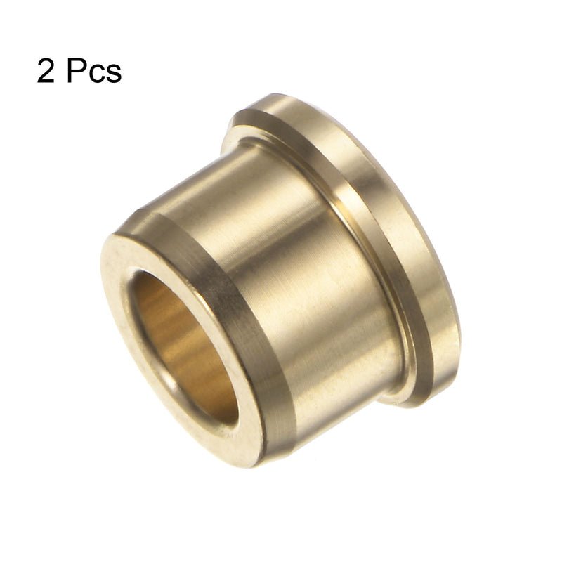 [Australia - AusPower] - 2pcs Flanged Sleeve Bearings 3/8" Bore 5/8" OD 1/2" Length 3/4" Flange Wrapped Oilless Bushings Brass Alloy for Transmission Conveyor Systems 