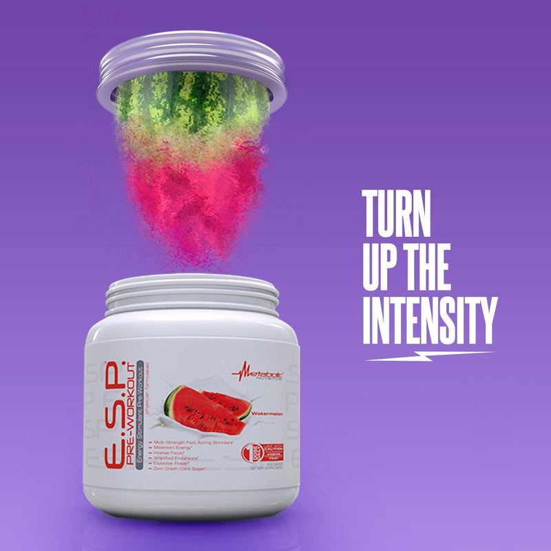 [Australia - AusPower] - Metabolic Nutrition | ESP - Stimulating Pre Workout, Pre Intra Workout Supplement | Energy & Endurance Stimulating | Natural, Safe & Mental Focus | Blue Raspberry, 300 Grams (90 Servings) 