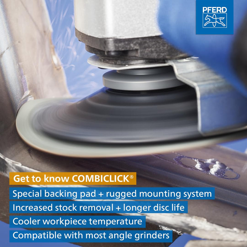 [Australia - AusPower] - PFERD COMBICLICK® Backing Pad, 1 pc. | Hard Hardness | 4-1/2 inch and 5 inch Dia. | 5-8/11 Thread | CC-H-GT | 69478 - for Angle Grinders Colorless 