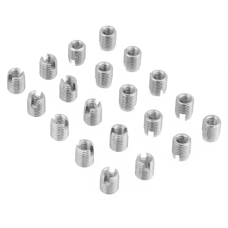 [Australia - AusPower] - 20pcs Thread Repair Insert, Metal Self Tapping Slotted Screw Thread Insert Helical Repair M4 x 8mm Set 