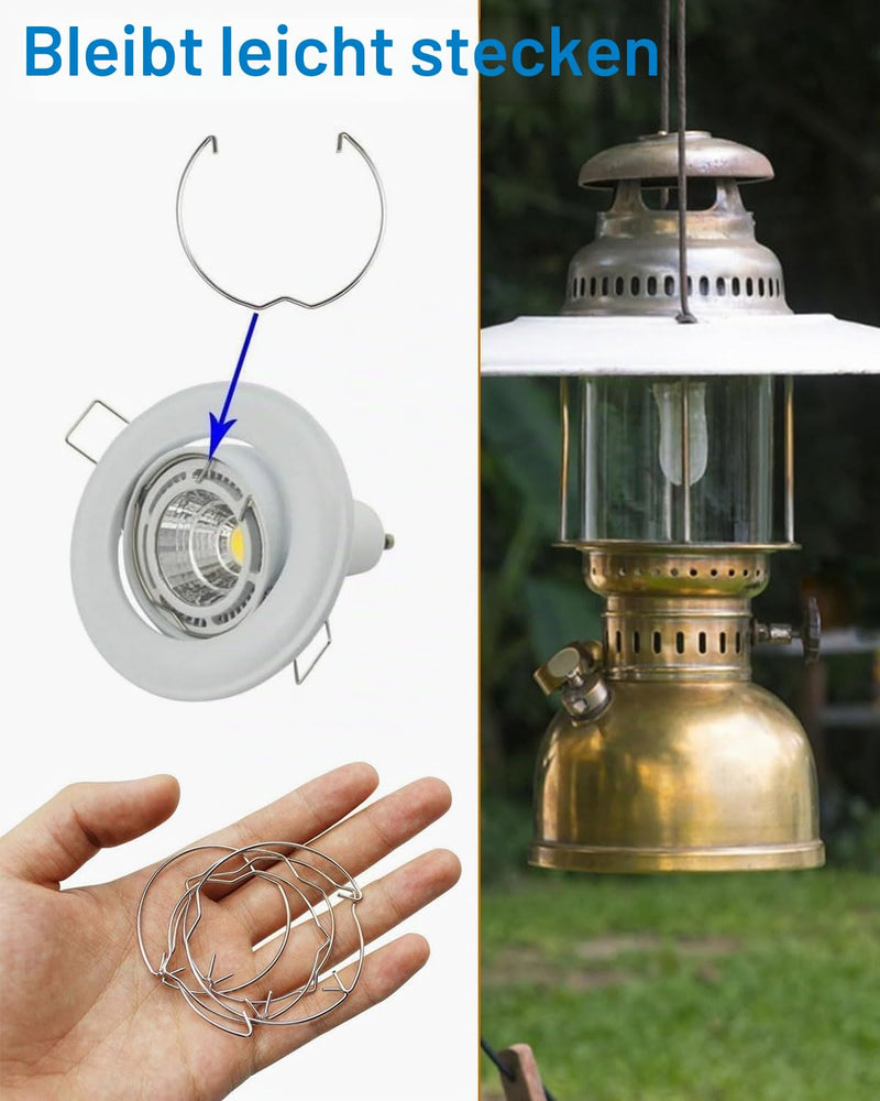 Pack of 25 Snap Ring for GU10 MR16 Diameter Downlight Retaining Spring Rings Clips LED Halogen Lamp Holder 50 mm Clamping Ring Lamp Clip Retaining Spring Rings Halogen Lamp Holder GU10 Ring