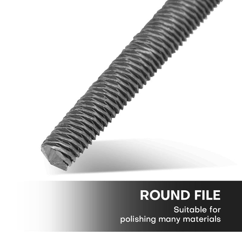 [Australia - AusPower] - 6" Round Medium Cut File, Double Cut Teeth, Made of High Carbon Steel, Half Round Hand File Without Handle, Suitable for Shaping Metal, Wood, etc 6 Inch Round File 