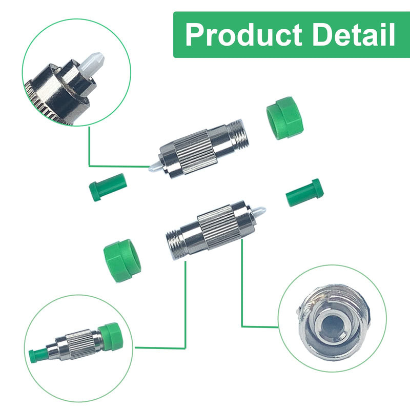 [Australia - AusPower] - 5Pcs 5dB FC-APC Fiber Optic attenuator, Fiber Signal Attenuation Converter, FC Ferrule Inserts Connector 