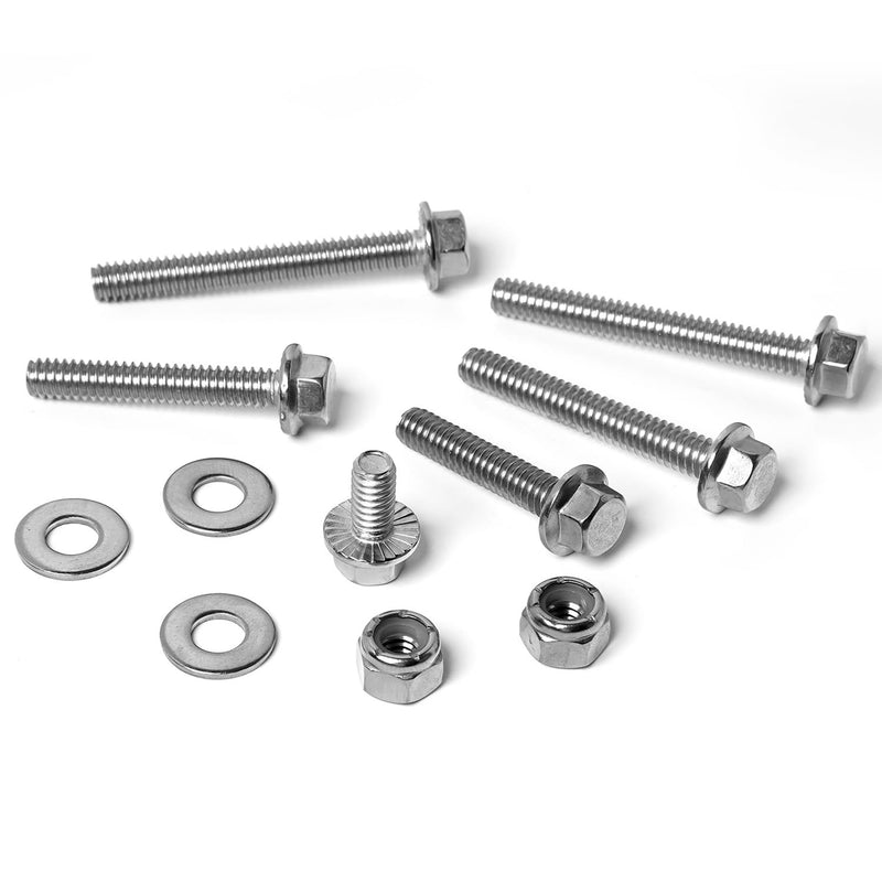 1/4-20 Flange Hex Bolts Screws Nylon Insert Lock Nuts Flat Washers Kit, Stainless Steel 304, Fully Threaded Hex Bolt 1/4-20 x 1/2" 3/4" 1" 1-1/4" 1-1/2" 1-3/4" 2" Length