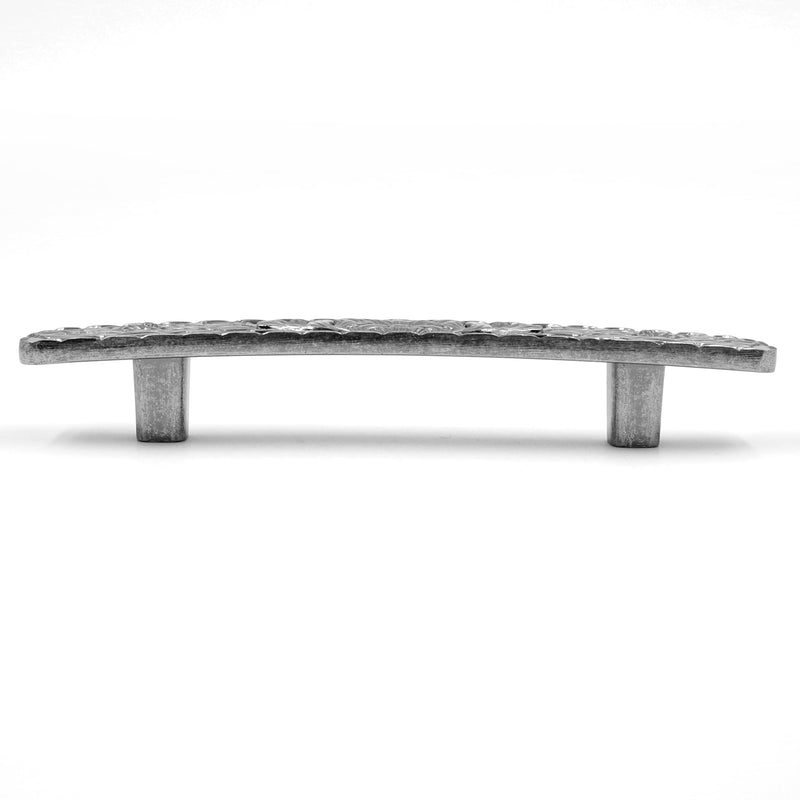 JETLAND Bridged Drawer Cabinet Pulls, 6-Pack Aged Silver 3" Hole Centers, Antique Peony Solid Cast, TG0115OS076 3 Inch Hole Centers