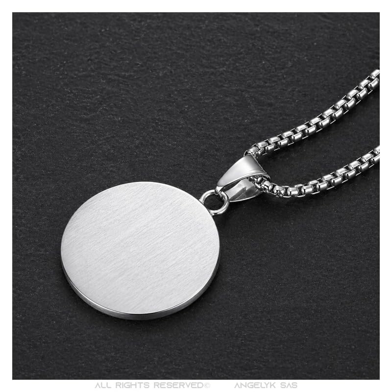 BOBIJOO JEWELRY - Saint Michael the Protector Pendant Stainless Steel Silver Black