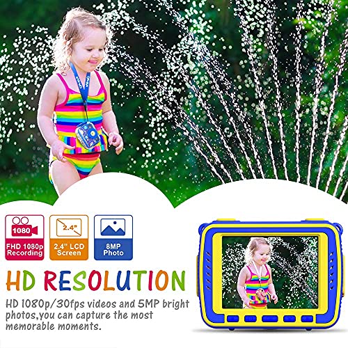 Ourlife 1080P Waterproof Camera Underwater Digital for Video Upgraded Navy-blue